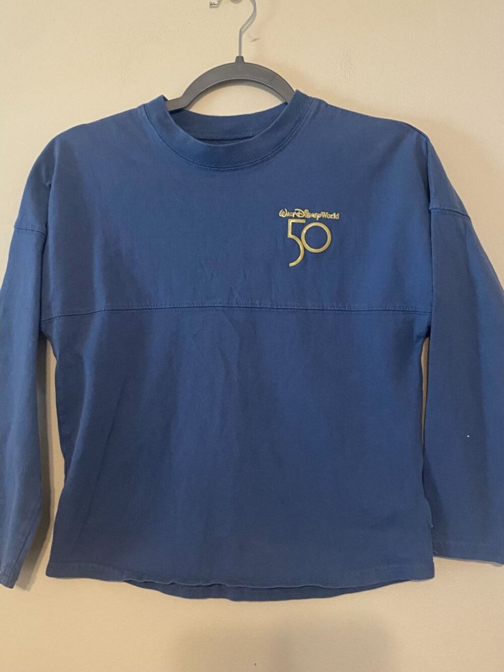 Unisex Kids' Spirit Jersey Walt Disney World 50th Anniversary Blue Gold Sz Large